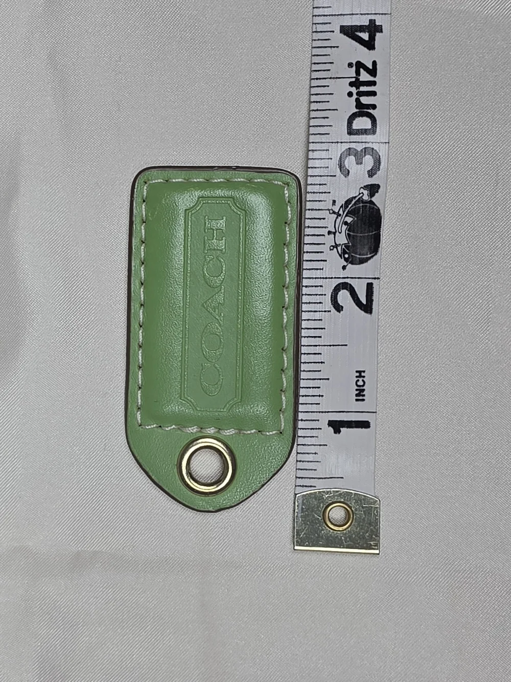 Authentic Coach Leather Hangtag Replacement Purse Charm Fob - Green (Tag Only)